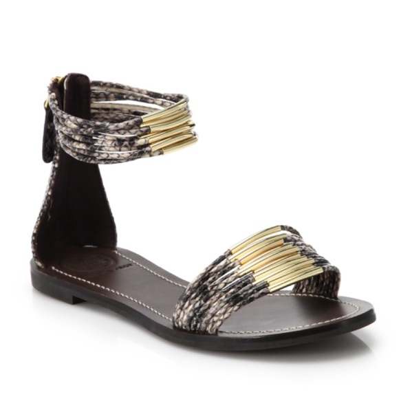 Tory Burch Shoes - Tory Burch Mignon Ring Snakeskin gladiator sandals